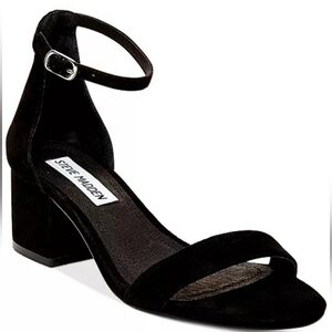 Steve Madden Black Suede Block Heel Sandals